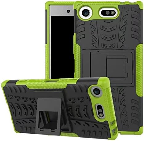 AMZPAY Çift Katmanlı Darbeye Dayanıklı Sağlam Zırh Vaka Kickstand Darbeye Dayanıklı Koruma Sony Xperia XZ1 Kompakt Yeşil