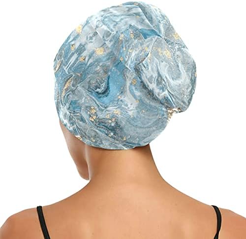Kafatası Kap Uyku Kap Çalışma Şapka Bonnet Beanies Kadınlar için Mermer Çizgili Suluboya Gri Uyku Kap Çalışma Şapka Saç Şapkalar Gece