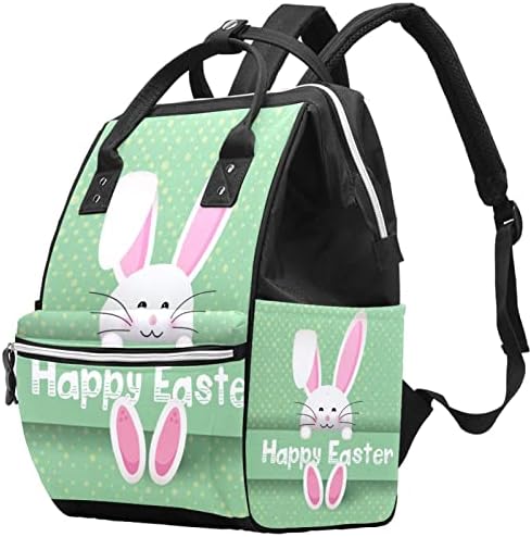 Sevimli Paskalya Tavşanı Polka Dot Arka Plan bebek bezi çantası Sırt Çantası Bebek Bezi Değiştirme Çantaları Çok Fonksiyonlu Büyük