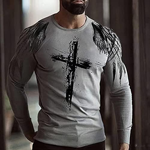 Erkek Yenilik kısa kollu t-shirt İsa Çapraz İnanç Rahat Spor Tee Gömlek Hıristiyan Çapraz Grafik Desen Bluz Tops