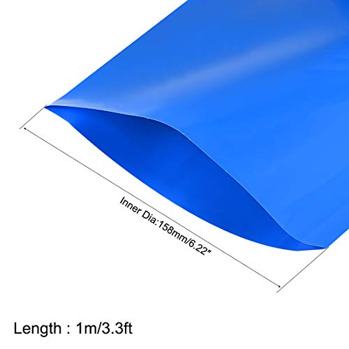 uxcell pil sarma, 250mm düz genişlik 158mm Dia 1m PVC ısı borusu shrink sarar büyük pil paketi için mavi