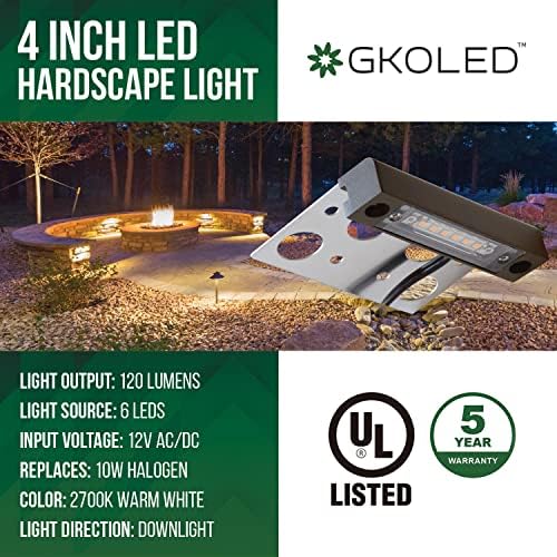 GKOLED 8-Pack 4 inç LED Hardscape ışık, Finişer duvar lambası, 2W 2700K LED ışık kaynağı, Dış Mekan basamak lambası, Katı Toz Boyalı