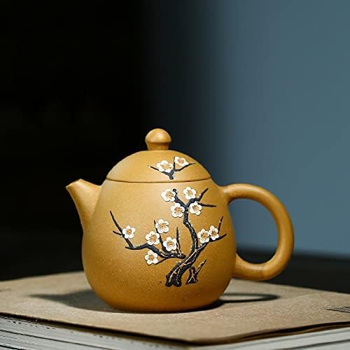 WİONC Erik Çiçeği Ejderha Yumurta Demlik Zisha Demlik El Yapımı Pot Kung-fu Teaware Mor Kil Drinkware