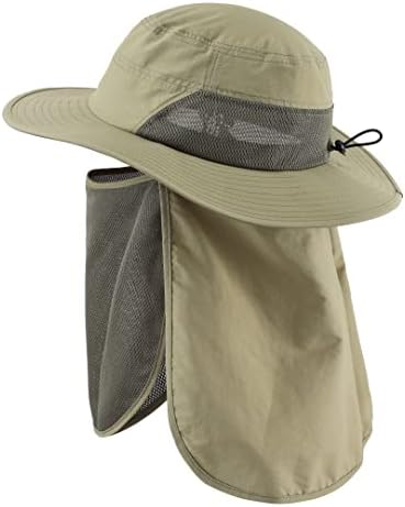Ev Tercih UPF50 + Erkek güneş şapkası Geniş Ağız balıkçı şapkası Boyun Flep ile yüz kapatma