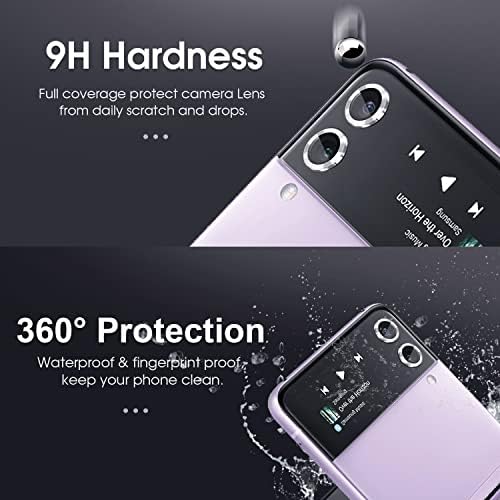 [2+2]Samsung Galaxy Z Flip 4 için TİUYAO Kamera Lens Koruyucu, Temperli Cam Kamera Lens Koruyucu Alüminyum Alaşımlı Lens Halkası Kapağı