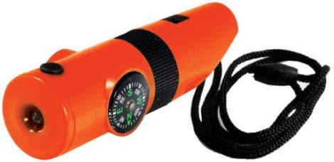 2pk 7'si 1 arada turuncu imdat düdüğü pusula termometre LED el feneri Büyüteç