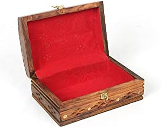 Kadınlar için El yapımı Mücevher Kutusu (3'lü Set), El oyması Ahşap Mücevher Organizatörü, Mücevher Saklama, Antika Sandık Vintage