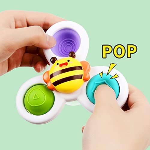 3 ADET Vantuz Pop up Fidget Spinner Oyuncaklar için 1 2 Yaşındaki erkek ve kız|dönen top bebek oyuncakları 12-18 Ay|yürümeye başlayan