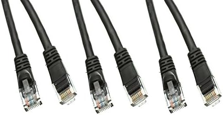 3 Paket Cat5e Siyah Ethernet Yama Kablosu, Snagless Kalıplı Çizme, 10 Feet, CNE540733
