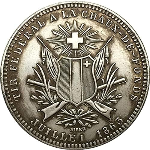 1863 İsviçre Paraları Bakır Kaplama Gümüş Kaya Paraları Paraları El Sanatları CollectionCoin Koleksiyonu hatıra parası