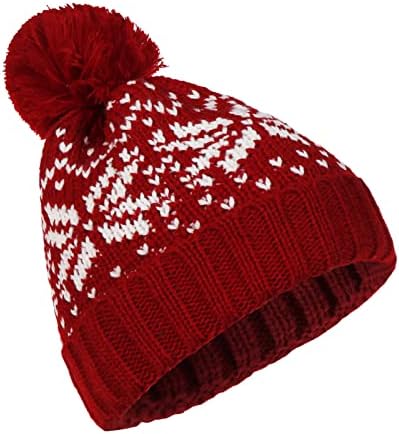 Sahte şapka Noel Bulanık şapka Yün Kar tanesi Örgü örgü Pom şapka sıcak Beyzbol kapaklar Avid şapka