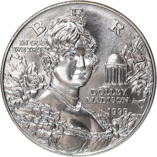1999 P Dolley Madison Hatıra Gümüş Doları - Tiffany tarafından tasarlandı - US Mint Brilliant Dolaşımsız BU -