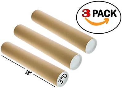 Kapaklı Posta Tüpleri, 3 inç x 18 inç kullanılabilir Uzunluk | 3'lü Paket) / Tubeequeen™
