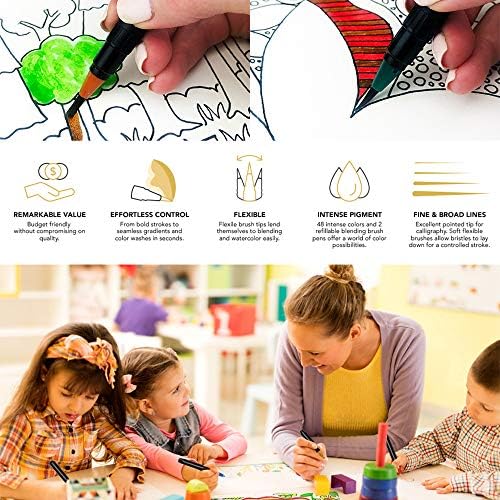 Sekera Suluboya Fırçası Kalemler 20 Renk + 1 suluboya Fırçası Seti, Suluboya Boya Kalemleri Çocuk Yetişkin Sanatçılar için Yumuşak