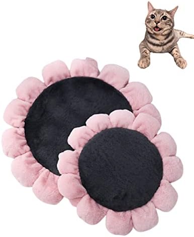 Kendinden ısınma kedi yatak-yumuşak kadife çiçek Mat Pet kedi kumu köpek yuvarlak çiçek yastık 2 için köpek kedi Pet ev kaynağı