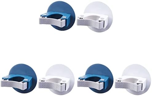 Cabilock 6 adet Raf Klipleri Kaymaz Duvara Monte Prizmatik Beyaz Süpürge Asılı Mavi Punch-Ücretsiz Yuvarlak + Paspas Paspas Süpürge