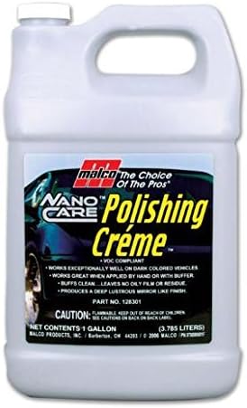 Malco Nano Care Polisaj Kremi-Yaşlanmış Oksitlenmiş veya Çevreye Zarar Görmüş Araç Yüzeylerinde Derin Parlaklık Üretir / 1 Galon (128301)