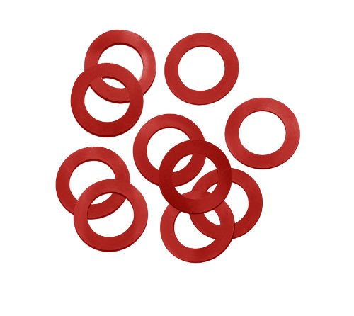 Polyester Yuvarlak Şim, Kırmızı, 0,002 Kalınlık, 3/8 ID, 5/8 OD (10'lu Paket)