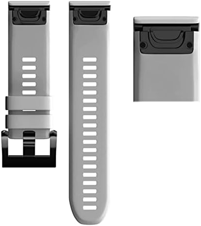 GZIFC 26 22mm Silikon Tutuşunu Kordonlu Saat Kayışı Garmin için Fenix 7 7X6X5X3 3HR İzle Kolaylık Bilek Bandı Kayışı (Renk: Gri, Boyutu: