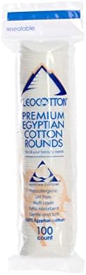 Cleocotton, Premium Mısır Pamuğu Yuvarlak (100 Adet), %100 Mısır Pamuğu, Ultra Yumuşak (Mısır'da Üretilmiştir)