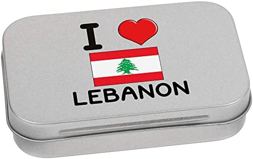 Azeeda 80mm 'Lübnan'ı Seviyorum' Metal Menteşeli Teneke / Saklama Kutusu (TT00182700)