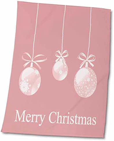 3dRose-Patricia Sanders Noel-Beyaz Süsler Pembe Noel-Tatil İlhamları-Havlular (twl-39369-2)