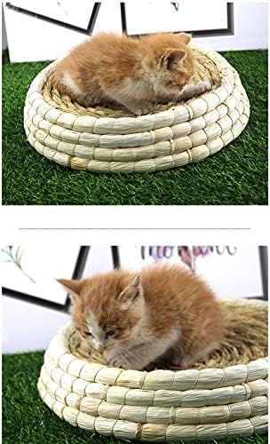 Büyük Kase Şeklindeki Kedi Tırmığı Kurulu Ped Saman Pet Yuva Yatak Kedi Oyuncak Pet Malzemeleri Rattan Yatak El Dokuması Kedi Kumu