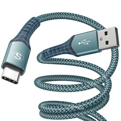 [2 Paket 3.3 ft+3.3 ft] USB C Kablosu 3.1 A Hızlı Şarj Kablosu Örgülü Uyumlu Samsung Galaxy S10 S9 S8 S20 S21 S22 A02s A03s A12/13