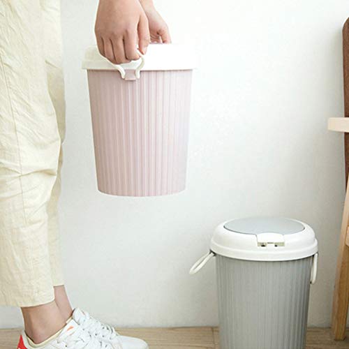 ZHAOLEI çöp tenekesi Taşınabilir çöp tenekesi Basın Kapak Mutfak çöp tenekesi Oturma Odası Tuvalet ofis kağıdı Kafes (Renk : D)