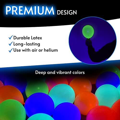 Glow King siyah ışık reaktif Neon balonlar / Birden Fazla renkte Karanlıkta Parlayan Lateks Balonlar / Etkinlikler için eğlenceli UV