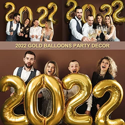 2022 Altın Numarası Balonlar Dekorasyon, Doğum Günü Yeni Yıl Düğün Yıldönümü Partisi Malzemeleri Dekor için Büyük 42 inç Altın Numarası