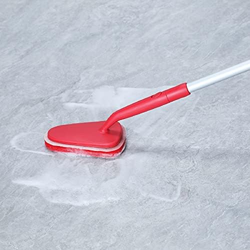 CLEANHOME Küvet Kiremit Scrubber Fırça ile 3 Farklı Fonksiyonu Temizleme Pedleri ve 46 Uzatılabilir Hafif Kolu-Hiçbir Çizik Temizlik