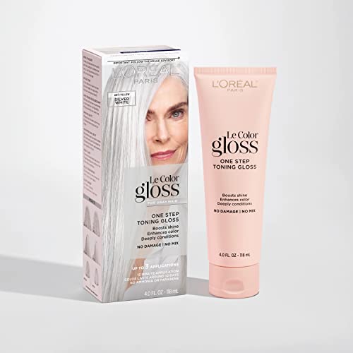 L'Oreal Paris Le Color Gloss Bir Adım Tonlama Parlatıcısı, Gri Saçlar için Derin Bakım Bakım Formülüne Sahip Duş İçi Saç Toneri, Gümüş