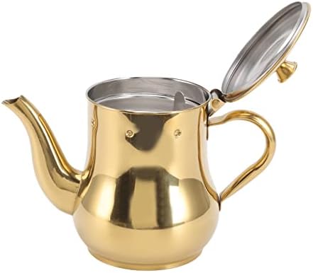 Paslanmaz Çelik Kahve çay su ısıtıcısı 500ml demlik zeytinyağı tenekesi Masa Servis Pot Sıvı Tatlandırıcı Konteyner Ev, Restoran, Otel(Altın)