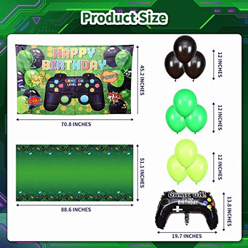 Silph PLC Mutlu Doğum Günü Süslemeleri Çocuklar için, Oyun Hayranları için Oyun Süslemeleri, Oyun Temalı Parti için Doğum Günü Malzemeleri