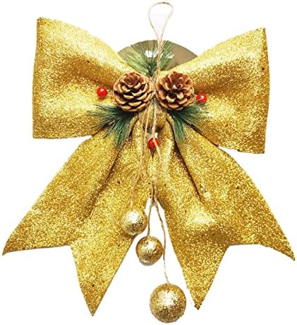 SPWOLFRT 4 Paketi noel yayı Süslemeleri, Büyük Noel Ağacı Yay, 9.8 * 11.8 İnç Pullu Glitter Yay Bağları için Noel Noel Kış noel dekoru