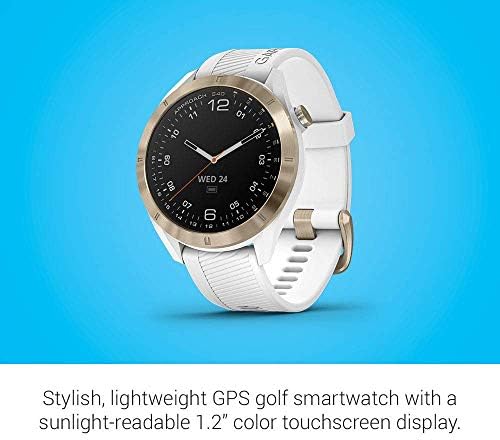 Garmin Approach S40, Şık GPS Golf Akıllı Saat, Dokunmatik Ekranlı Hafif, Beyaz / Açık Altın (Yenilendi)