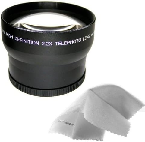 Sony HDR-FX1000 2.2 X Yüksek Çözünürlüklü Telefoto Lens (72mm) tarafından Yapılan Optik + Nwv Doğrudan Mikro Fiber Temizlik Bezi