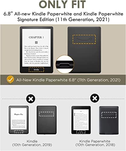 6.8 Kılıf Kindle Paperwhite (11. Nesil, 2021 Sürümü) ve Kindle Paperwhite Signature Edition Durumda, El Kayışı ile-İnce Dayanıklı TPU