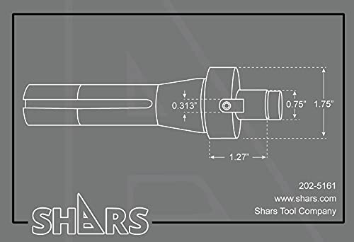 Shars R8 Shank Kabuk Yüz Mill Çardak Adaptörü Tutucu Bridgeport, 3/4 Çardak Çapı 202-5161 P}