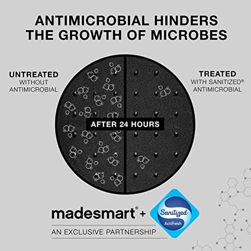 madesmart Antimikrobiyal 10 Döner Tabla, Tek Seviye, Yumuşak Tutuş Yüzeyi, Kaymaz Taban, Çok Amaçlı Ev Organizasyonu, EPA Sertifikalı,