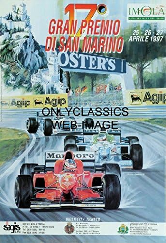 1997 SAN Marino Grand Prix Formula 1 Otomobil Yarışı Posteri Michael Schumacher F1