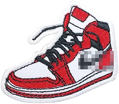 Octory Sneaker Ayakkabı Demir On Patch Giyim Testere / Demir On İşlemeli Yama Aplike Kot Pantolon, Şapka, Çanta (Kırmızı)
