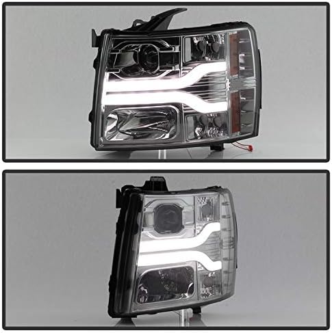 Spyder 5083623 Chevy Silverado 1500 07-13/2500HD / 3500HD 07-14 Sürüm 3 Projektör Farları - LED DRL-Duman