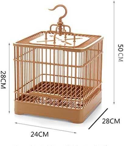 MJWDP Kare Kuş Kafesi Metal Süs Kafesi Evcil Hayvan Malzemeleri Aksesuarları Panoramik Taşınabilir Kafes (Renk : A, Boyut: 24 * 28