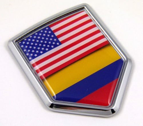 ABD Kolombiya Bayrağı Araba Krom Amerikan Kolombiyalı Amblemi 3D çıkartma