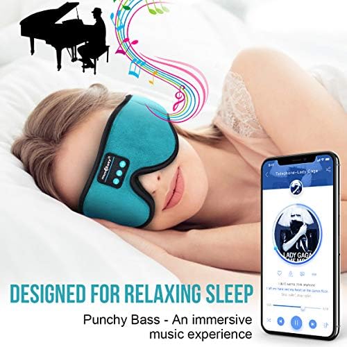 MUSİCOZY Uyku Kulaklıkları Bluetooth Spor Kafa Bandı, Kablosuz Müzik Uyku Kulaklıkları Uyku Göz Maskesi Kulaklıkları Yan Uyuyanlar
