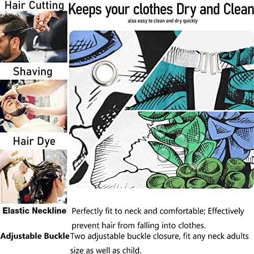 visesunny Berber Pelerin Kafatası Etli Bitki Polyester Saç Kesme Salon Pelerin Önlük Anti-Statik Saç Kesimi Suya Dayanıklı Tıraş Bezi