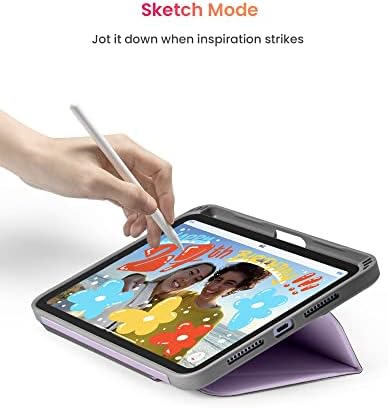 tomtoc Dikey iPad kılıfı Mini 6 2021, İnce Koruyucu Viraj Önleyici Kapak için manyetik Stand ile Manzara / Portre / Eskiz Modları,