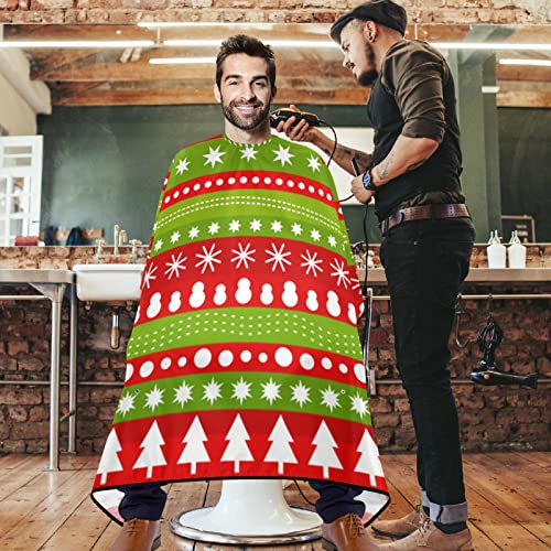 visesunny Berber Pelerin Noel Desen İskandinav Tarzı Polyester Saç Kesme Salon Pelerin Önlük Anti-Statik Saç Kesimi Suya Dayanıklı
